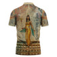 Daughters Of Isis Zipper Polo Shirt Eye Of Horus Ancient Egyptian Goddess - Vintage Parchment Art