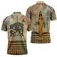 Daughters Of Isis Zipper Polo Shirt Eye Of Horus Ancient Egyptian Goddess - Vintage Parchment Art
