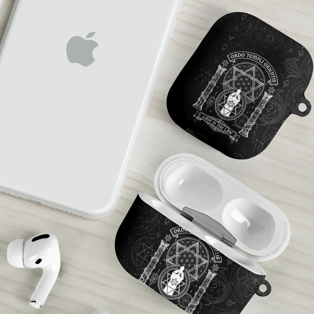 Ordo Templi Orientis Occult Symbolism AirPods Case Esoteric Alchemy Sacred Geometry Black