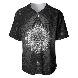 Ordo Templi Orientis Occult Symbolism Baseball Jersey Esoteric Alchemy Sacred Geometry Black