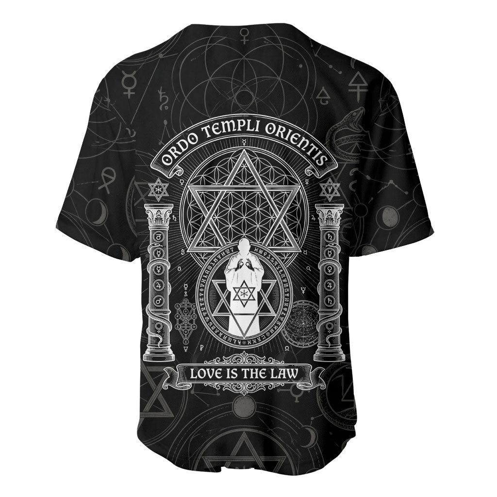 Ordo Templi Orientis Occult Symbolism Baseball Jersey Esoteric Alchemy Sacred Geometry Black