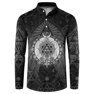 Ordo Templi Orientis Occult Symbolism Button Sweatshirt Esoteric Alchemy Sacred Geometry Black