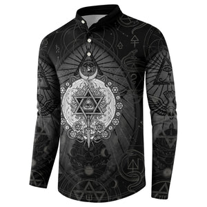 Ordo Templi Orientis Occult Symbolism Button Sweatshirt Esoteric Alchemy Sacred Geometry Black