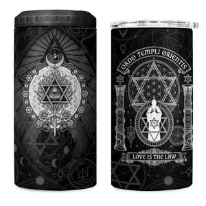 Ordo Templi Orientis Occult Symbolism 4 in 1 Can Cooler Tumbler Esoteric Alchemy Sacred Geometry Black