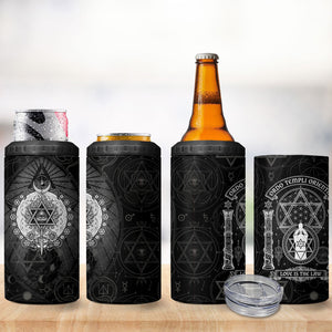 Ordo Templi Orientis Occult Symbolism 4 in 1 Can Cooler Tumbler Esoteric Alchemy Sacred Geometry Black