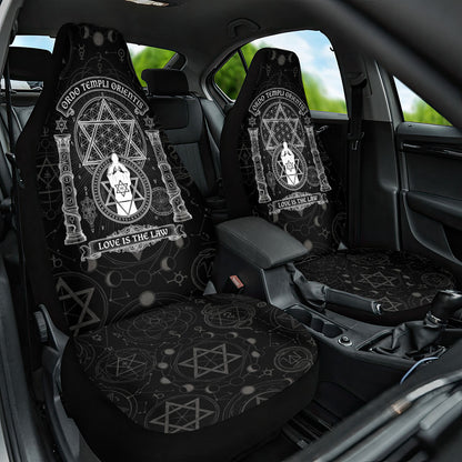 Ordo Templi Orientis Occult Symbolism Car Seat Cover Esoteric Alchemy Sacred Geometry Black