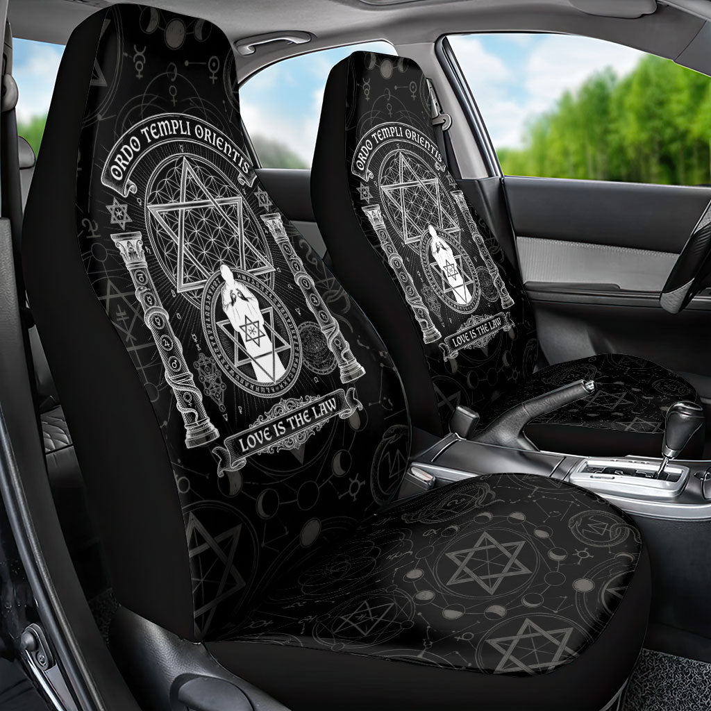 Ordo Templi Orientis Occult Symbolism Car Seat Cover Esoteric Alchemy Sacred Geometry Black