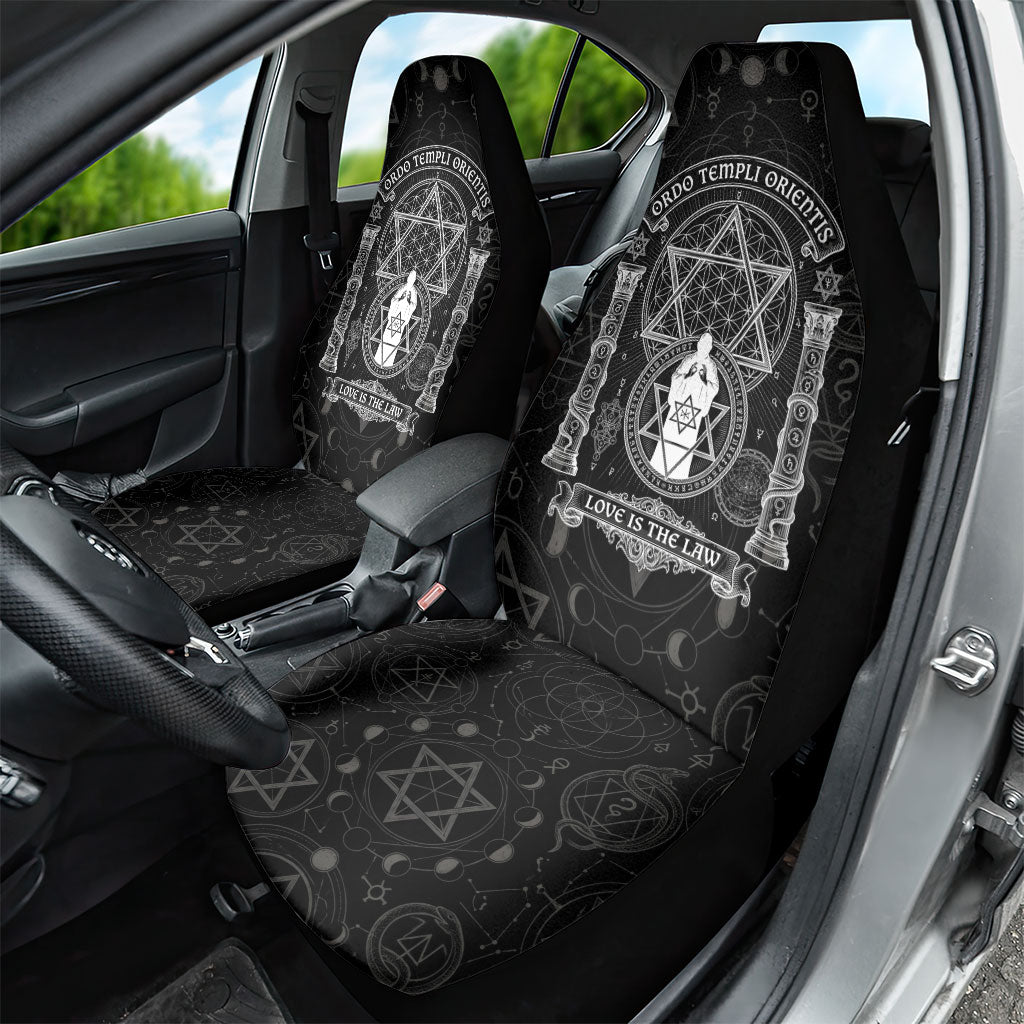 Ordo Templi Orientis Occult Symbolism Car Seat Cover Esoteric Alchemy Sacred Geometry Black