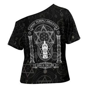 Ordo Templi Orientis Occult Symbolism Cross Shoulder Shirt Esoteric Alchemy Sacred Geometry Black