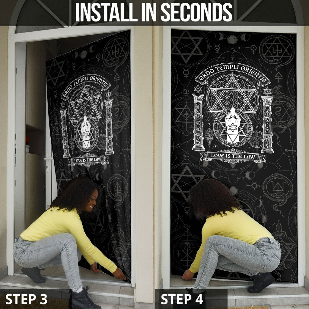 Ordo Templi Orientis Occult Symbolism Door Cover Esoteric Alchemy Sacred Geometry Black