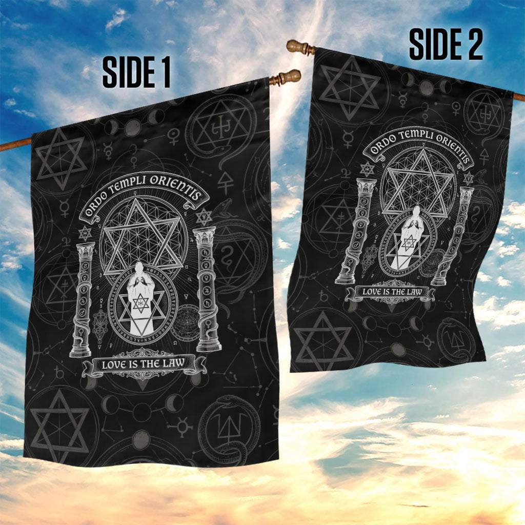 Ordo Templi Orientis Occult Symbolism Garden Flag Esoteric Alchemy Sacred Geometry Black