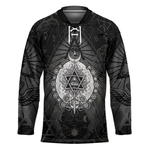 Ordo Templi Orientis Occult Symbolism Hockey Jersey Esoteric Alchemy Sacred Geometry Black