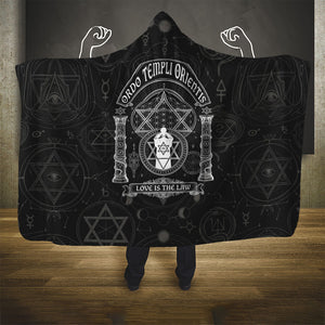 Ordo Templi Orientis Occult Symbolism Hooded Blanket Esoteric Alchemy Sacred Geometry Black