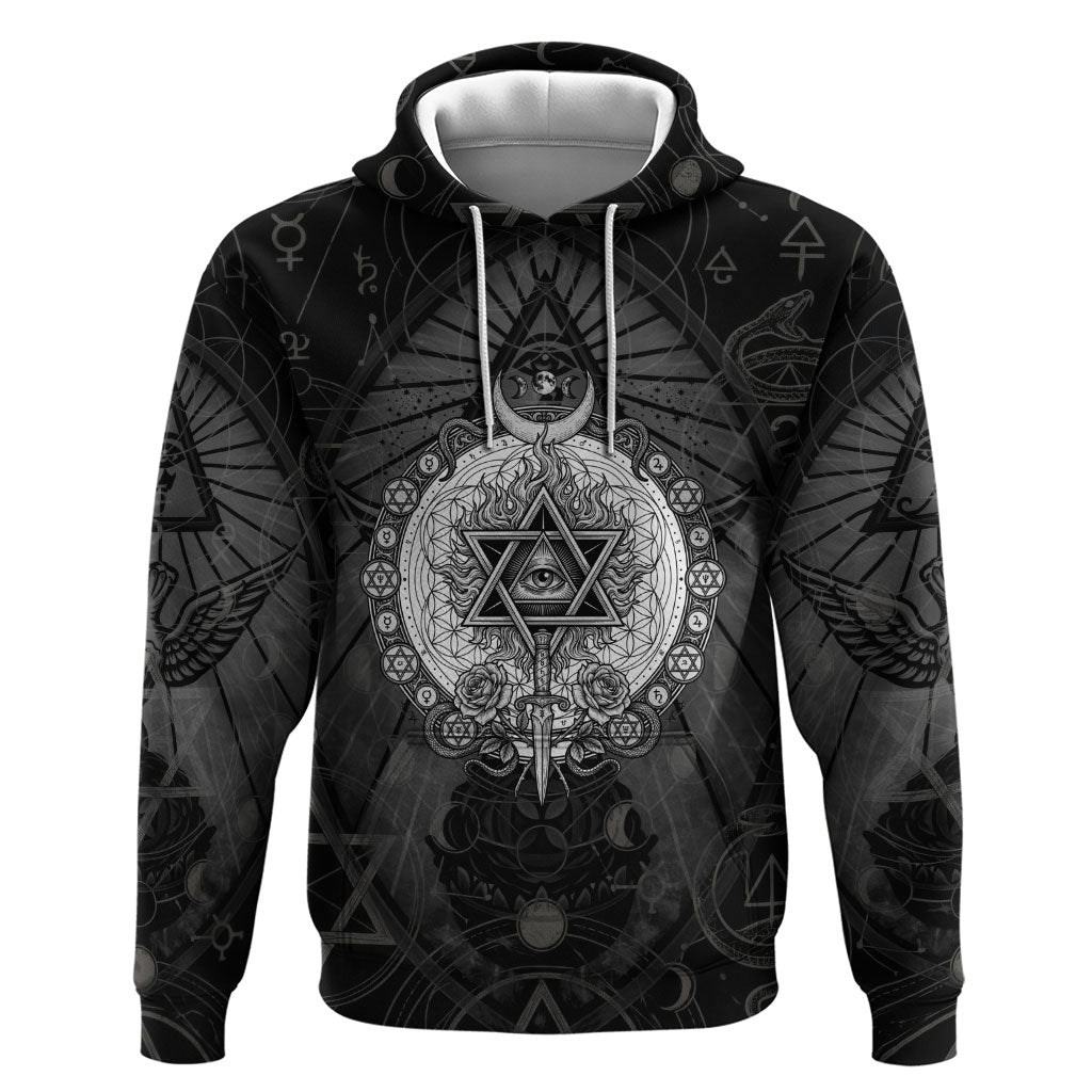 Ordo Templi Orientis Occult Symbolism Hoodie Esoteric Alchemy Sacred Geometry Black