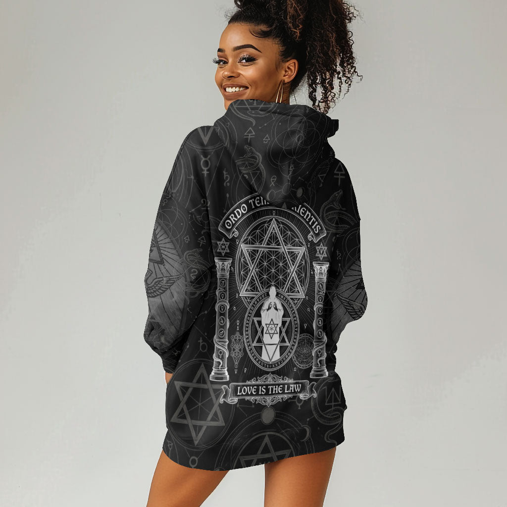 Ordo Templi Orientis Occult Symbolism Hoodie Dress Esoteric Alchemy Sacred Geometry Black