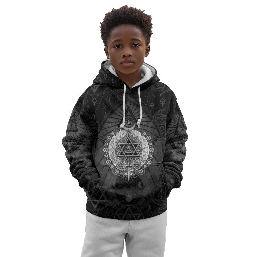 Ordo Templi Orientis Occult Symbolism Kid Hoodie Esoteric Alchemy Sacred Geometry Black