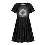 Ordo Templi Orientis Occult Symbolism Kid Short Sleeve Dress Esoteric Alchemy Sacred Geometry Black