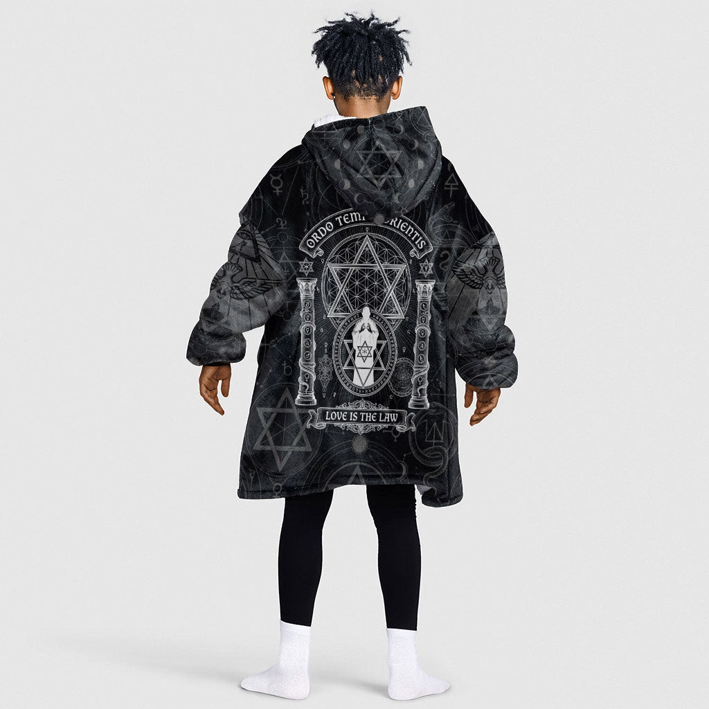 Ordo Templi Orientis Occult Symbolism Kid Wearable Blanket Hoodie Esoteric Alchemy Sacred Geometry Black