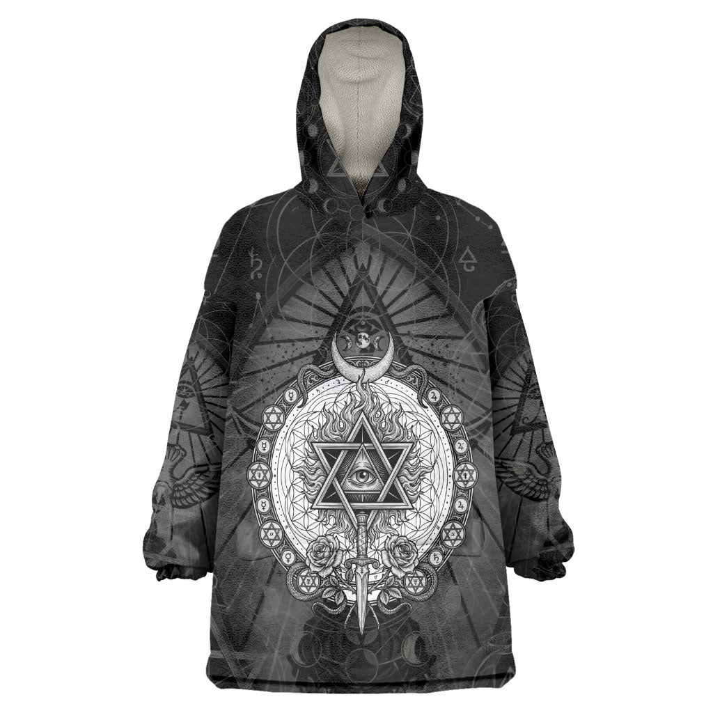 Ordo Templi Orientis Occult Symbolism Kid Wearable Blanket Hoodie Esoteric Alchemy Sacred Geometry Black