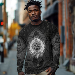 Ordo Templi Orientis Occult Symbolism Long Sleeve Shirt Esoteric Alchemy Sacred Geometry Black
