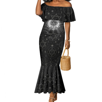 Ordo Templi Orientis Occult Symbolism Mermaid Dress Esoteric Alchemy Sacred Geometry Black