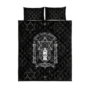 Ordo Templi Orientis Occult Symbolism Quilt Bed Set Esoteric Alchemy Sacred Geometry Black