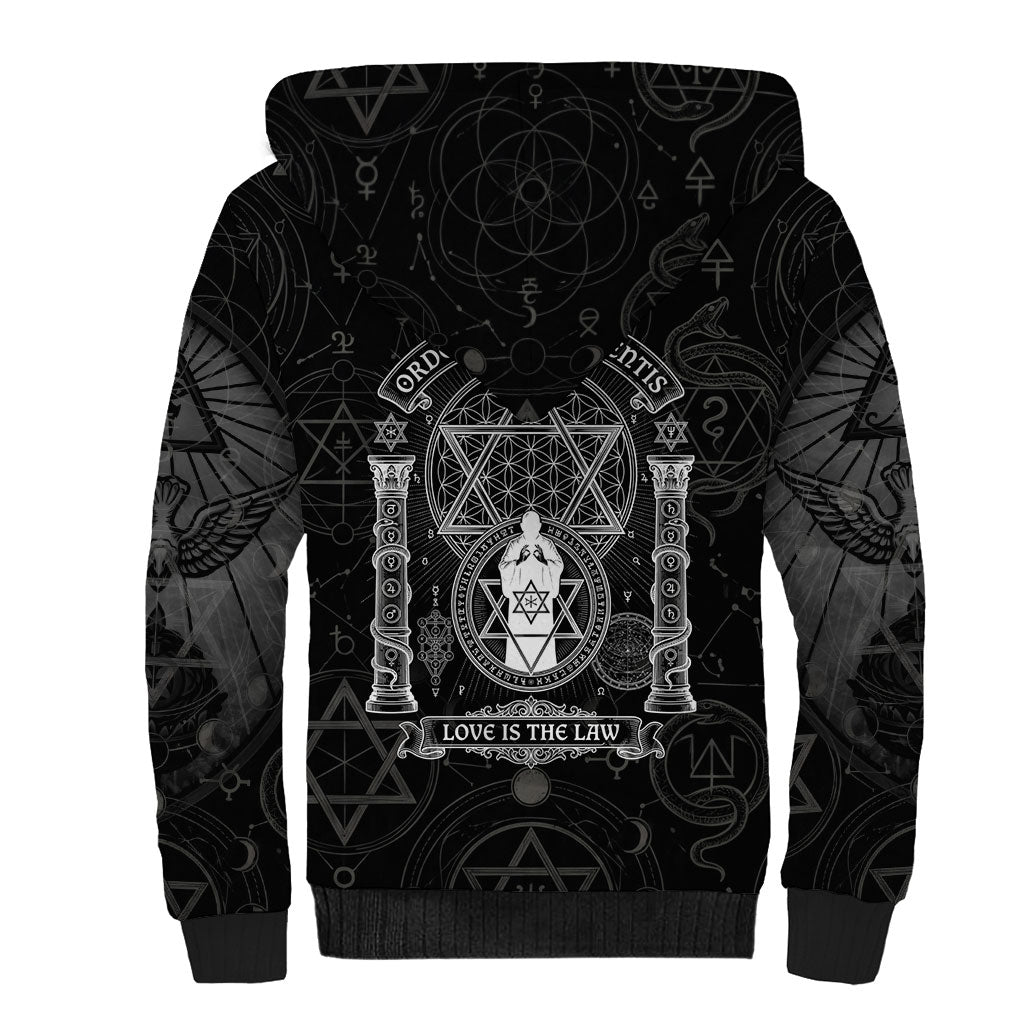 Ordo Templi Orientis Occult Symbolism Sherpa Hoodie Esoteric Alchemy Sacred Geometry Black