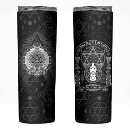 Ordo Templi Orientis Occult Symbolism Skinny Tumbler Esoteric Alchemy Sacred Geometry Black