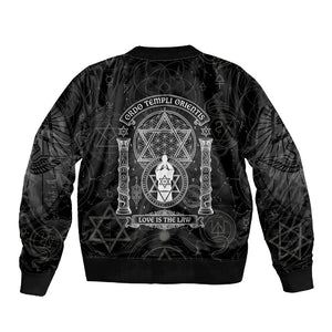 Ordo Templi Orientis Occult Symbolism Sleeve Zip Bomber Jacket Esoteric Alchemy Sacred Geometry Black