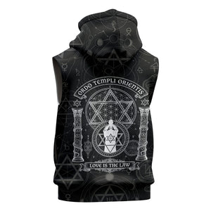 Ordo Templi Orientis Occult Symbolism Sleeveless Zip Hoodie Esoteric Alchemy Sacred Geometry Black