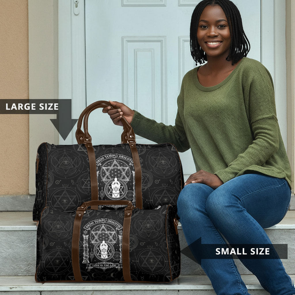 Ordo Templi Orientis Occult Symbolism Travel Bag Esoteric Alchemy Sacred Geometry Black