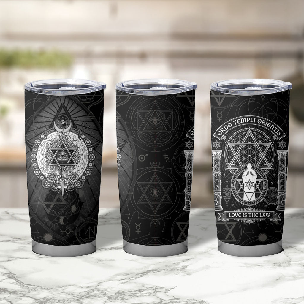 Ordo Templi Orientis Occult Symbolism Tumbler Cup Esoteric Alchemy Sacred Geometry Black