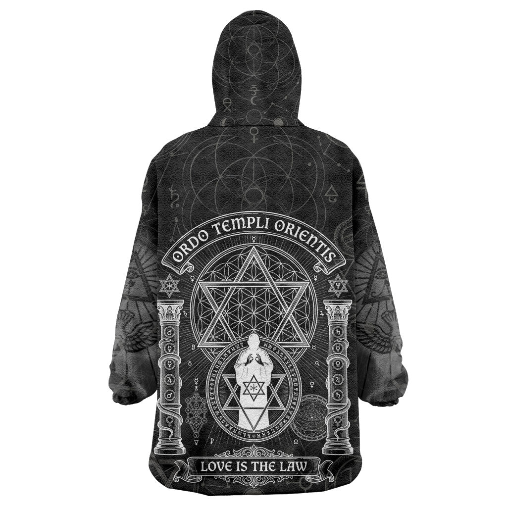 Ordo Templi Orientis Occult Symbolism Wearable Blanket Hoodie Esoteric Alchemy Sacred Geometry Black
