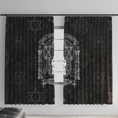 Ordo Templi Orientis Occult Symbolism Window Curtain Esoteric Alchemy Sacred Geometry Black