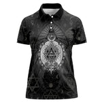 Ordo Templi Orientis Occult Symbolism Women Polo Shirt Esoteric Alchemy Sacred Geometry Black