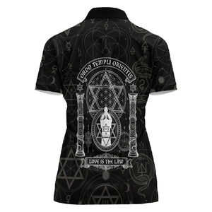 Ordo Templi Orientis Occult Symbolism Women Polo Shirt Esoteric Alchemy Sacred Geometry Black