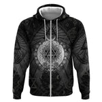 Ordo Templi Orientis Occult Symbolism Zip Hoodie Esoteric Alchemy Sacred Geometry Black