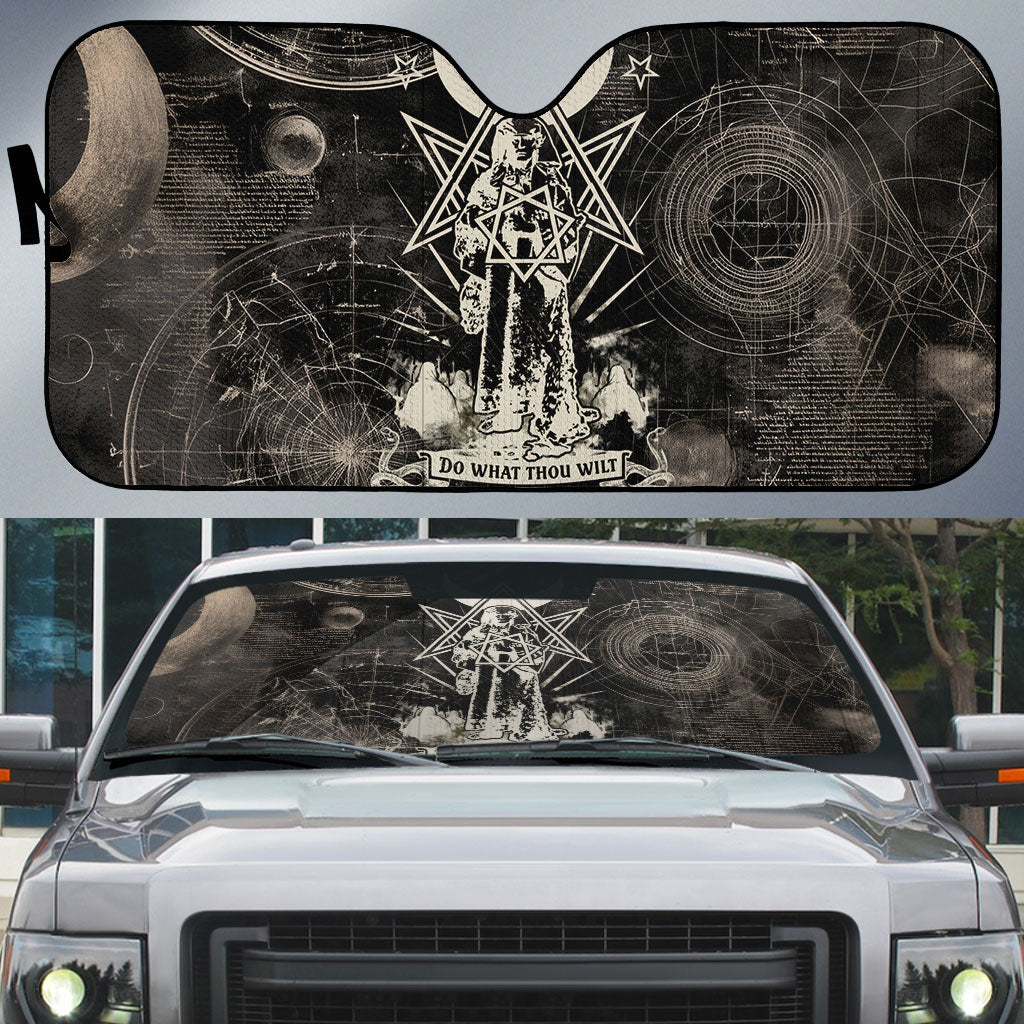 Ordo Templi Orientis Thelema Auto Sun Shade Do What Thou Wilt Mystic Serpent