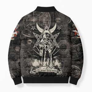 Ordo Templi Orientis Thelema Bomber Puffer Jacket Do What Thou Wilt Mystic Serpent