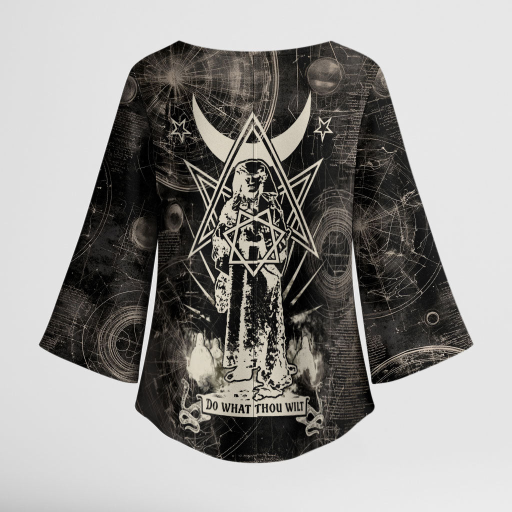 Ordo Templi Orientis Thelema Kimono Sleeve Blouse Do What Thou Wilt Mystic Serpent