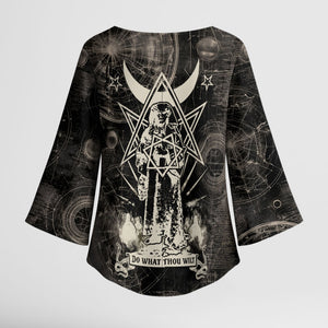 Ordo Templi Orientis Thelema Kimono Sleeve Blouse Do What Thou Wilt Mystic Serpent