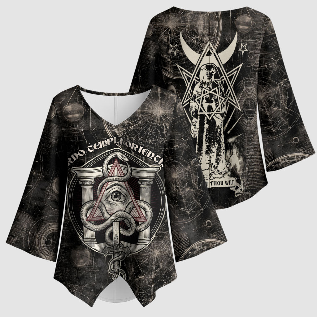 Ordo Templi Orientis Thelema Kimono Sleeve Blouse Do What Thou Wilt Mystic Serpent