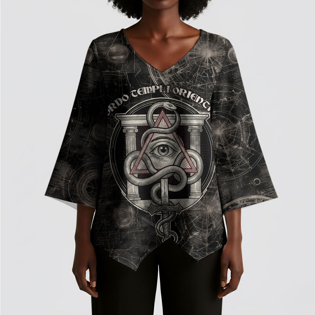 Ordo Templi Orientis Thelema Kimono Sleeve Blouse Do What Thou Wilt Mystic Serpent