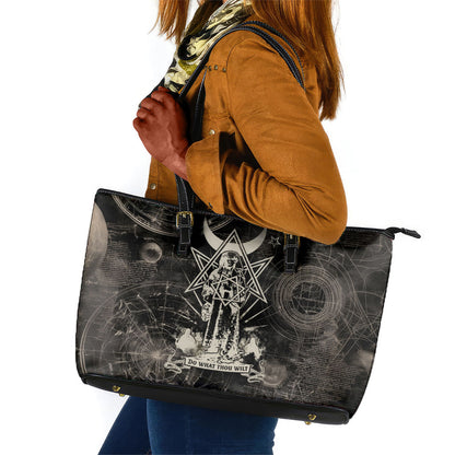 Ordo Templi Orientis Thelema Leather Tote Bag Do What Thou Wilt Mystic Serpent
