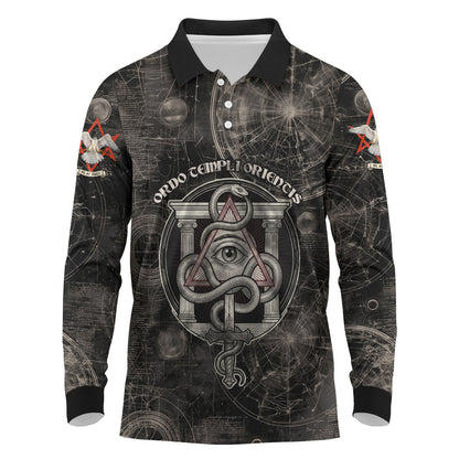 Ordo Templi Orientis Thelema Long Sleeve Polo Shirt Do What Thou Wilt Mystic Serpent
