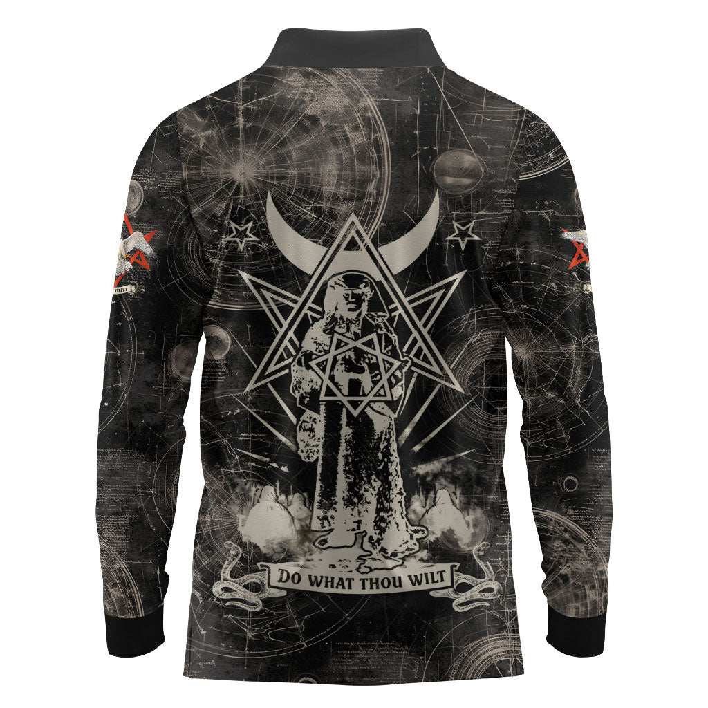 Ordo Templi Orientis Thelema Long Sleeve Polo Shirt Do What Thou Wilt Mystic Serpent