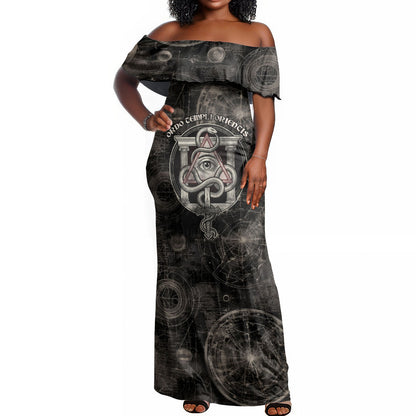 Ordo Templi Orientis Thelema Off Shoulder Maxi Dress Do What Thou Wilt Mystic Serpent