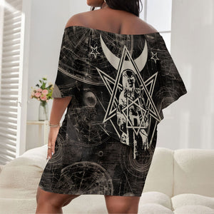 Ordo Templi Orientis Thelema Off Shoulder Short Dress Do What Thou Wilt Mystic Serpent