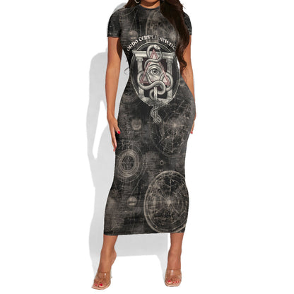Ordo Templi Orientis Thelema Short Sleeve Bodycon Dress Do What Thou Wilt Mystic Serpent
