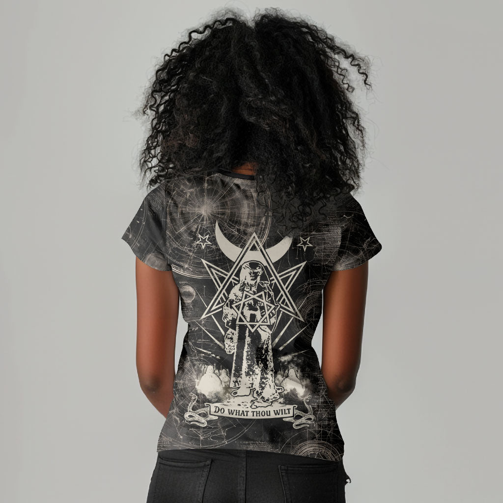 Ordo Templi Orientis Thelema Women V-Neck T-Shirt Do What Thou Wilt Mystic Serpent